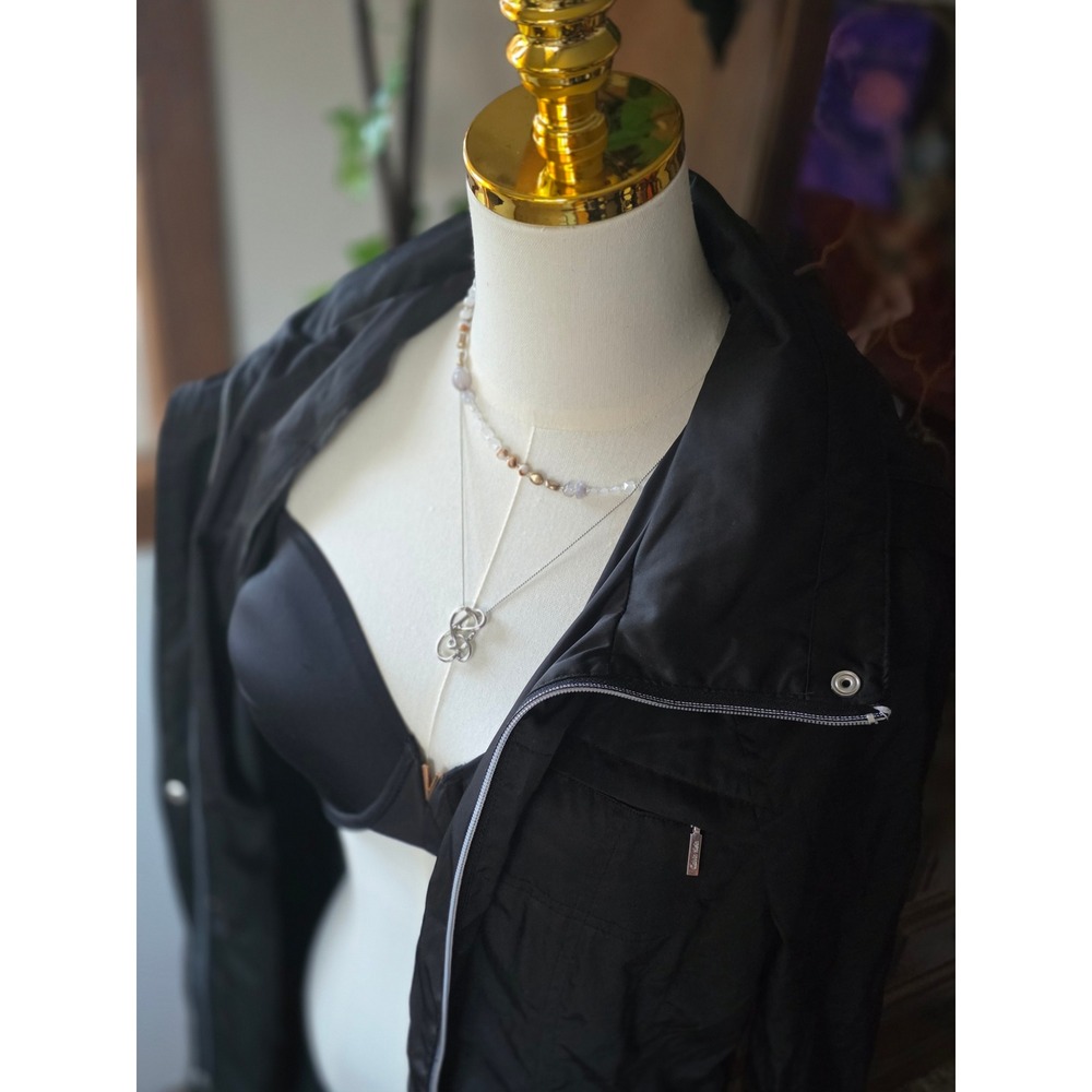 Calvin Klein || Black Hooded Lightweight Trench Coat Jacket || Size: XS ||